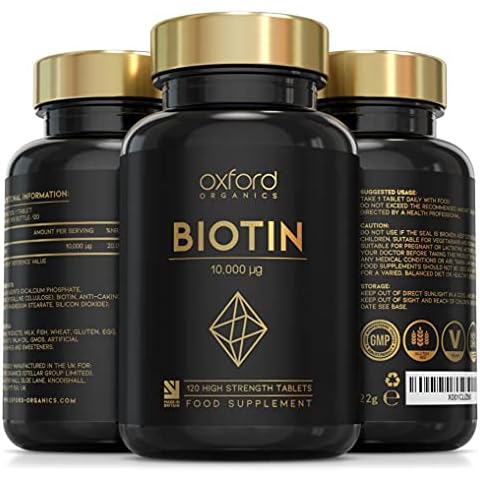 Advanced Biotin Tablets for Hair Growth & Nails | 120 Vegan Servings of Pure Biotin Hair Growth Vitamins | High Strength 10000mcg Biotin Supplement Hair Vitamins for Women & Men | Hair Growth Men Cover