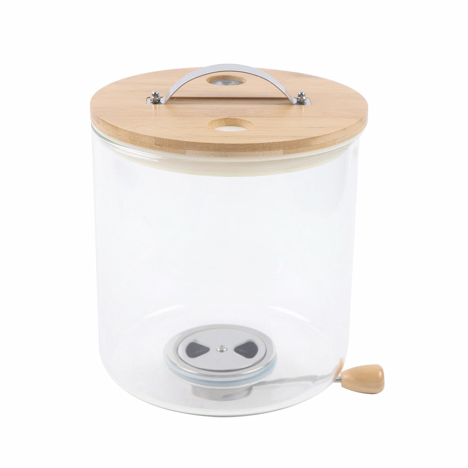 Futchoy Contenedor de almacenamiento de alimentos, dispensador de comida para gatos, para perros, 5 L/7,5 L, recipiente de arroz de cristal, adecuado para avena, harina, maíz, soja, cereales,