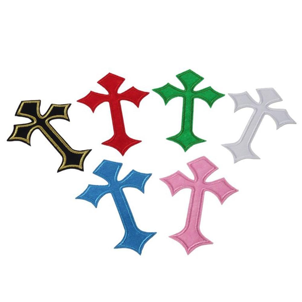 YYlingx 22Pcs Cross Patches, 11 Colors Cross Embroidered Patches Personalized Sew On Patches for DIY, Multicoloured, 7.6 cm - Image 3