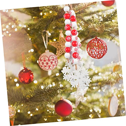 Guirnalda de perlas de madera Cabilock 8 piezas, decoración colgante árbol de Navidad rústico hogar 5