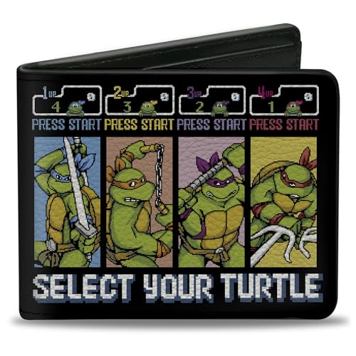 Buckle-Down Nickelodeon Vegan Leather Mens Wallet with Billfolds, Card Slots & ID Holder - Teenage Mutant Ninja Turtles