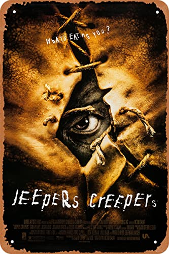 Bheuriza Jeepers Creepers Movie Poster Vintage Movie Tin Sign Metal Poster for Wall Decor 8x12 Inch
