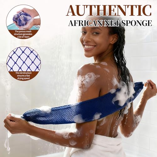 African Sponge Net 5-piece exfoliating Scrub is Suitable for All Skin Types,Bath Sponge for the face and Body, Durable and Gently Exfoliation — view 2