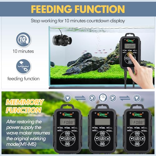 Strömungspumpe Hygger mit 5670L/h für Aquarien bis 380L