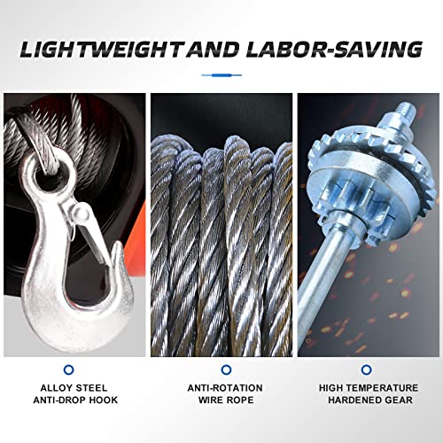 Cygrd Guincho elétrico para barco, guincho de reboque elétrico reversível 12 V CC, Power-in, Power-O