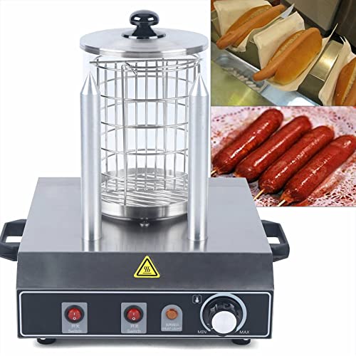 Hot Dog Maker Chauffe-saucisses électrique professionnel 422 W en acier inoxydable pour restauration, collations, réunions de famille