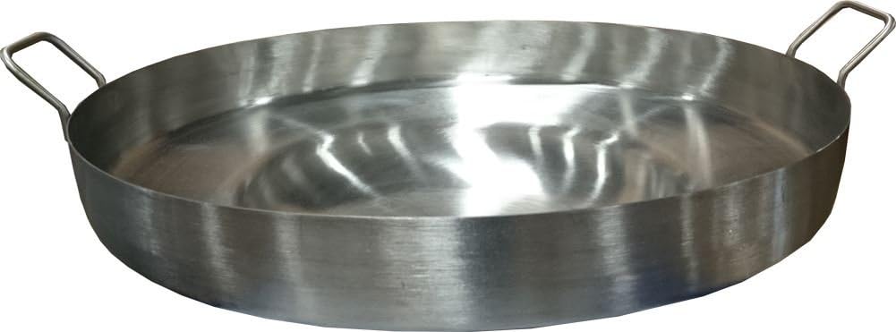 Acero Ware 22" Heavy Duty 5" Deep Regular Concave Stainless Steel Comal for Portable Gas Stove