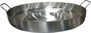 Acero Ware 22" Heavy Duty 5" Deep Regular Concave Stainless Steel Comal for Portable Gas Stove