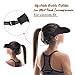 Sun Hats for Women - Wide Brim Sun Visor Hat for Women, UPF50+ Lightweight Foldable Ponytail Sports Cap Black