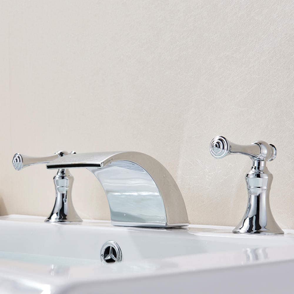 Robinet mitigeur de lavabo chromé de qualité supérieure avec bec cascade architectural
