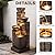 Pivotify 38.2" Tall Water Fountain Outdoor Garden,4 Tiers Modern Cascading Bowls and Stacked Stones Indoor Fountains with LED Lights for Patio, Deck, Porch, Backyard and Home Art Decor(Reddish-Brown