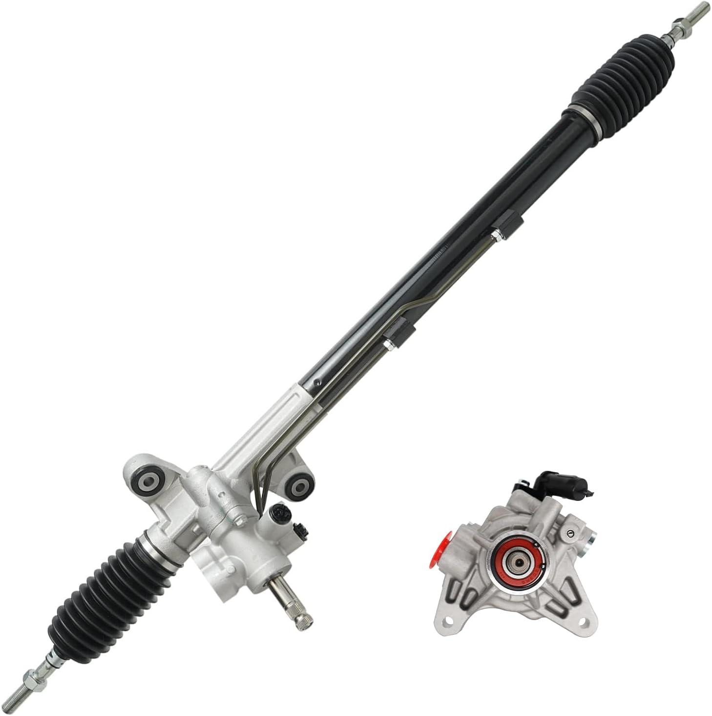 Detroit Axle - 2.4L Rack and Pinion Power Steering Pump for 2006 2007 Honda Accord Rack and Pinion Assembly Power Steering Pump Replacement [With Seal Kit]