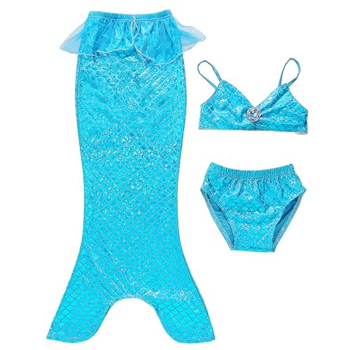 Traje De Baño De para Niñas Bañador 3 Piezas con Cola Verano Natación Infantil
