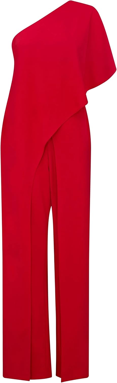 Adrianna Papell Women's Plus-Size One Shoulder Crepe Melania Jumpsuit Plus - Image 4