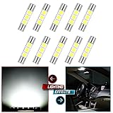 cciyu 28mm-31mm 5050 3SMD LED Fuse Vanity Mirror Light Bulb Festoon 6614 Fuse LED Light 6641 TS-14V1C Replacement fit for Car Interior Sun Visor Vanity Mirror Light