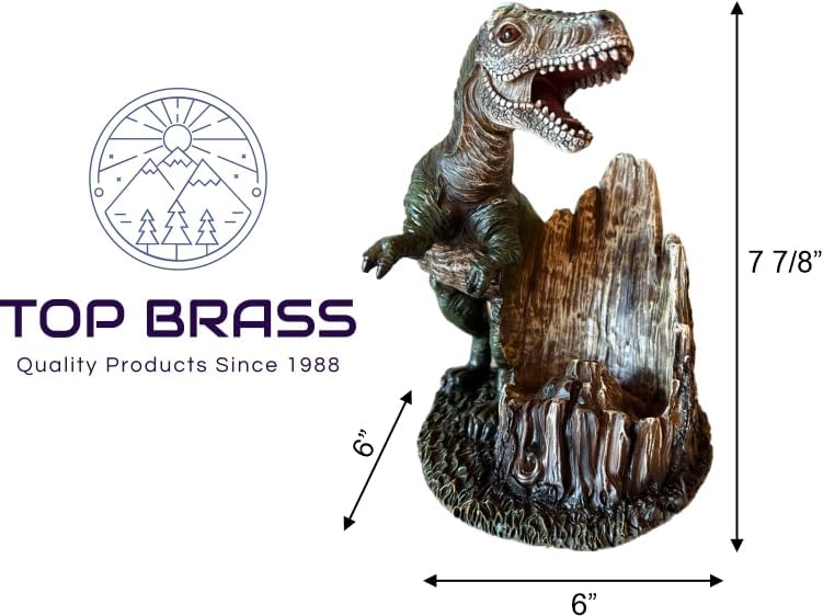 Miniatura 2 de Top Brass T-Rex - Soporte para botella de vino, diseño de dinosaurio divertido y decorativo, Jurassic Wine Guardian