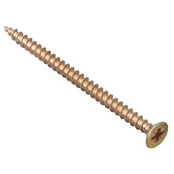 ForgeFix Multi-Purpose Single Thread Screws | 5.0 x 70mm | Zinc Yellow Passivated | Box 100
