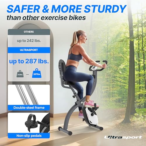 Ultrasport F-Bike Folding Exercise Bike 286 lbs Capacity, Extra Silent with Relax Foam Seat I Exercise Bikes for Home Use, Exercise Bike Foldable, Indoor Bike, Stationary Bike - Image 4