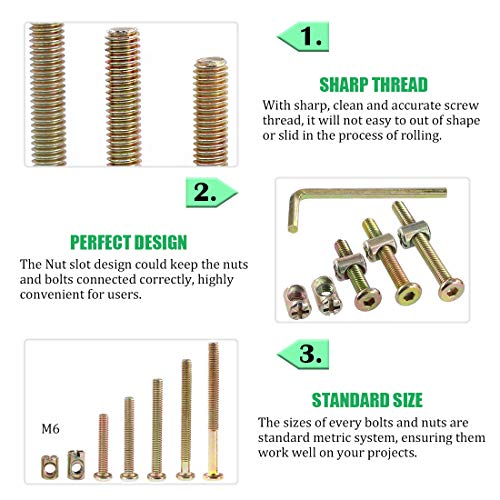 Keadic 100Pcs M6 Hex Socket Head Cap Screws Nuts - Image 4