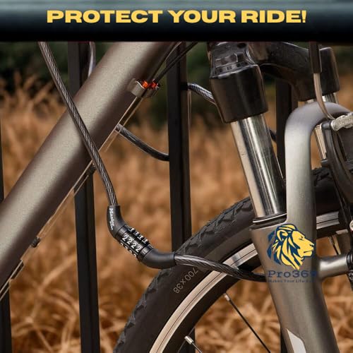Image of PRO365 Premium Anti-Theft 4 Digit Fixed Combination Cycle Lock | 1 Year Warranty | 12 MM Steel Cable with PVC Coating | Universal Lock Code Provided | Bicycle, Helmet, Luggage & More