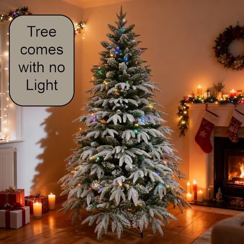 4ft/1.2m Künstlicher Weihnachtsbaum Lappland Tanne - Schnee beflockt Grün 332 PE/PVC Zweigspitzen… – Ansicht 5