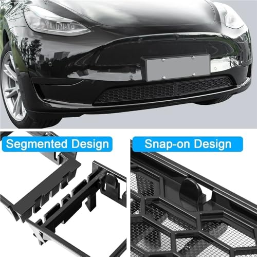 Rejilla de ventilación para Tesla Model Y 2020-2024 con malla delantera de nido de abeja 4