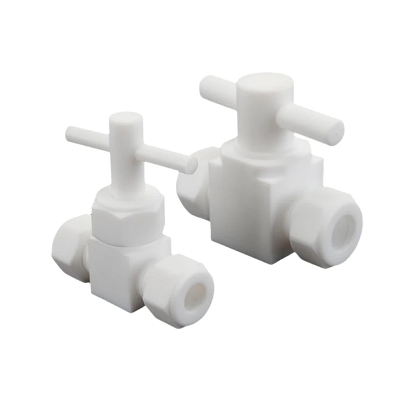 Válvula de Bola de Tres vías Conexión de compresión Teflón Resistente a la corrosión | 3 4 6 8 14-20 mm 1/8" 1/4" 3/8" 1/2" 3/4" 1"(1I16-1I16-1I16)