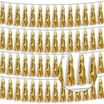 4P Gold Foil Fringe Tassel Banner Garland Metallic Tinsel Streamers Wall Hanging Curtain Backdrop Banner for Parade Floats, 2024 Graduation Decorations, Wedding Party Decoration