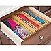 mDesign Drawer Organiser – Rectangular Bamboo Kitchen Drawer Divider – Stackable Drawer Separator for Cutlery and Kitchen Utensils – Set of 4 – Natural