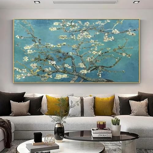 Affiches sur toile de fleur d'amandier grand format 90x180 cm