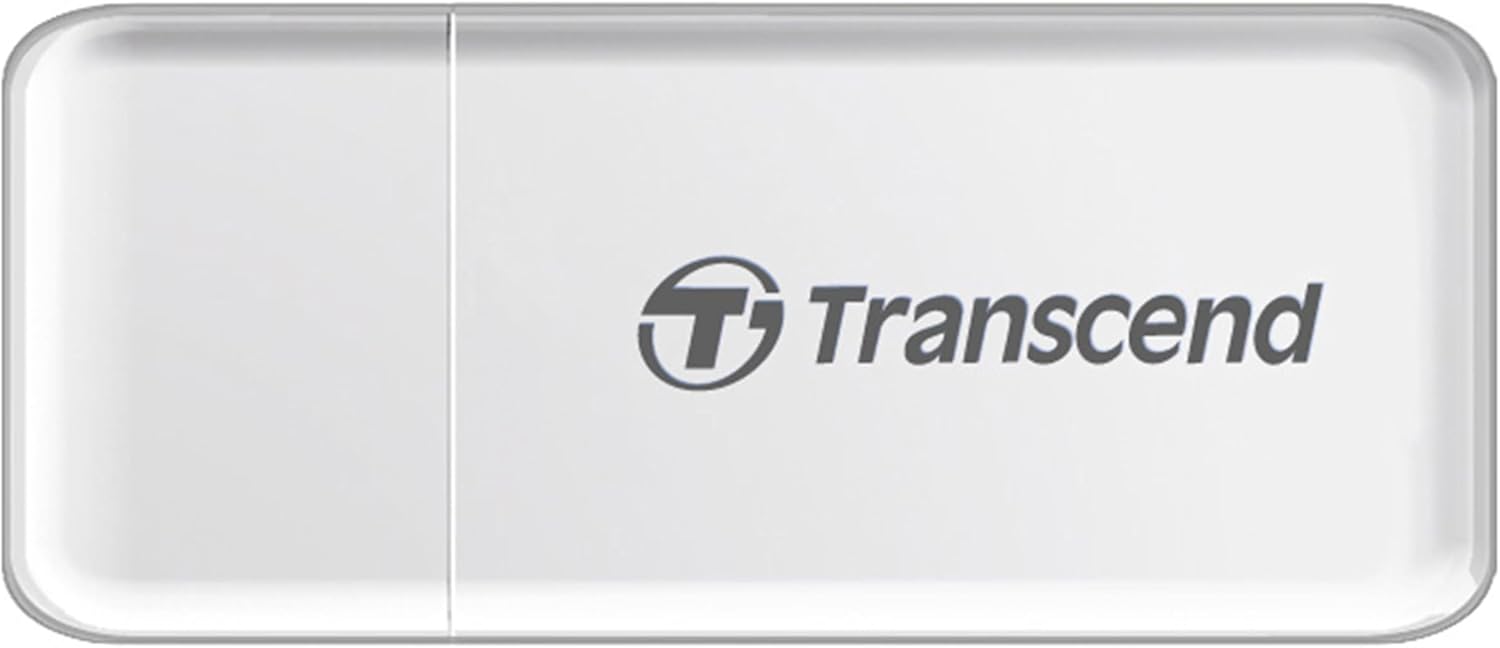 Lettore di schede multifunzione Transcend | Adattatore per slot SD e MicroSD, USB 3.1 Gen 1, Bianco | TS-RDF5W