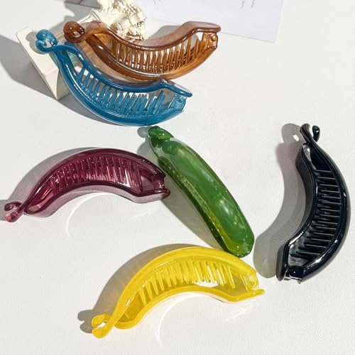 Pack de 6 pinzas banana multicolor para cabello miniatura 6