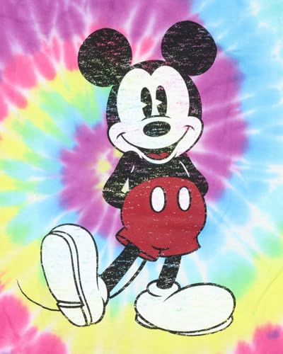Image of Disney Men's Full Size Mickey Mouse Distressed Look T-Shirt | Officially licensed, 100% cotton, sizes S to 2X, size up recommended, Disney fan gift, crew neck, pop culture tee