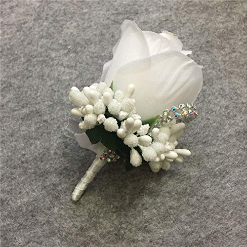 Treestar Boutonniere per sposo nuziale artificiale rosa con spilli per sposo migliore spilla da uomo per balli di fine anno - Image 8