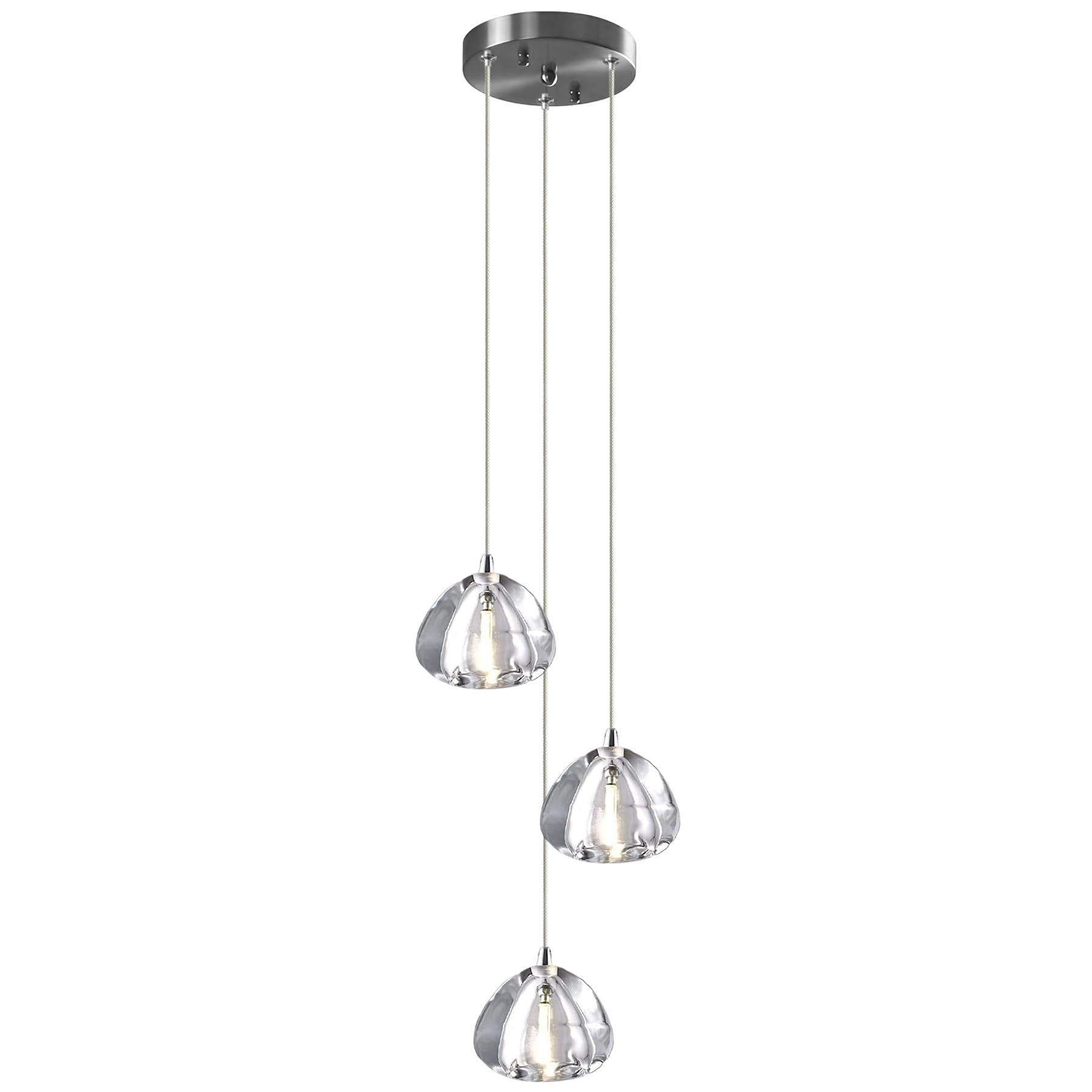 LYMSXAZOU Modern LED Crystal Pendant Light Drop Ceiling Chandelier Recessed Dome Hanging Lamp for Foyer Entryway Staircase Bedroom Elegant Home Lighting