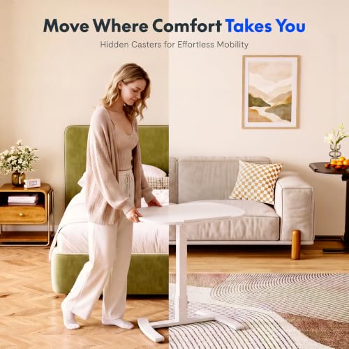 Image of FLEXISPOT Mobile Gas Spring Lift Standing Desk 90 Tilting,Double Folding