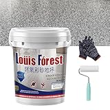 High-Gloss Marble Effect Epoxy Floor Coating, Louis Forest Epoxy Floor Paint, Garage Floor Paint, Garage Floor Epoxy Kit, Waterproof Water-Based Epoxy Floor Paint, Concrete Floor Paint (GRAY A)
