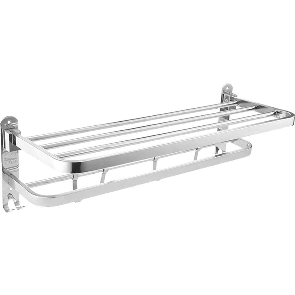 Portasciugamani multistrato con ganci – Mensola da bagno in acciaio inox da parete per bagno, hotel, cucina