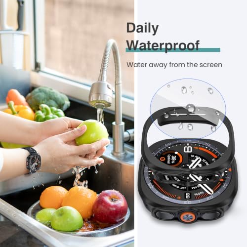 Image of Tensea 5+5PCS for Samsung Galaxy Watch Ultra 2 47mm Screen Protector & Case | Hard PC Bumper / HD Anti-Fog Tempered Glass Protective Film Accessories, Face Cover Set for Women Men