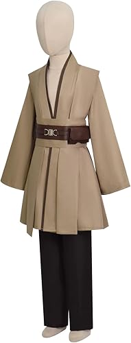 Miniatura 5 de Forwacos Disfraz de Jedi para niños, disfraz de Anakin, túnica con capucha, disfraz de Halloween, uniforme