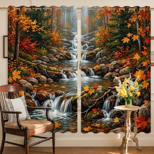 Rideaux occultants rochers rustiques orange pour une déco nature - 4