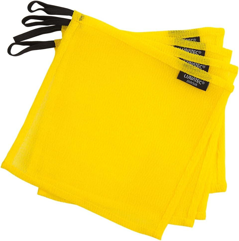 Lunatec Odor-Free Kitchen Dishcloths. A Scrubber and scouring pad for All Surfaces. (4-Pack)