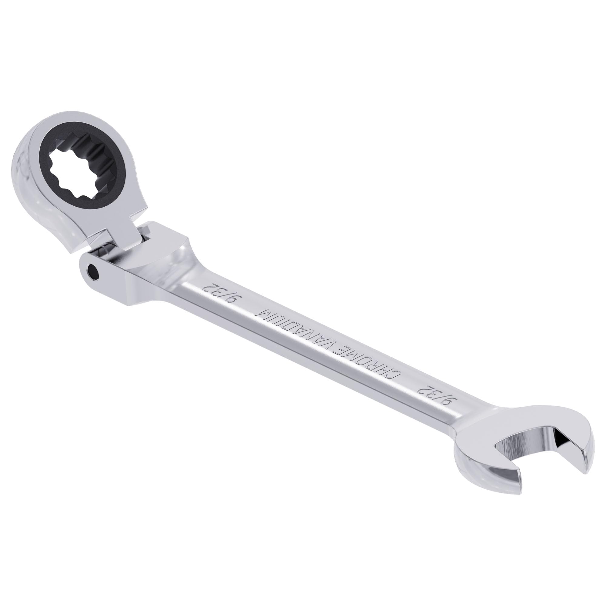 Skweawert 9/32 Inch Flex-Head Ratcheting Combination Wrench SAE 72 Teeth 12 Point Ratchet Box Ended and Open End Spanner Tools, Flexible Head Gear