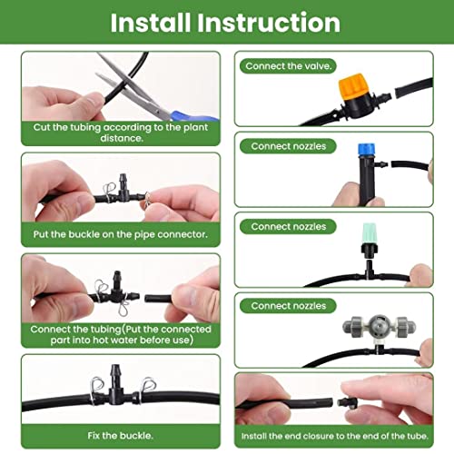2023 New Upgraded Irrigation System, 131.2Ft/40M Drip Irrigation Kit, 174Pcs Garden Plant Watering System With 3 Kinds Of Adjustable Nozzles, 4 In 1 Faucet Connector, Tubing Valve For Free Control #TOP4