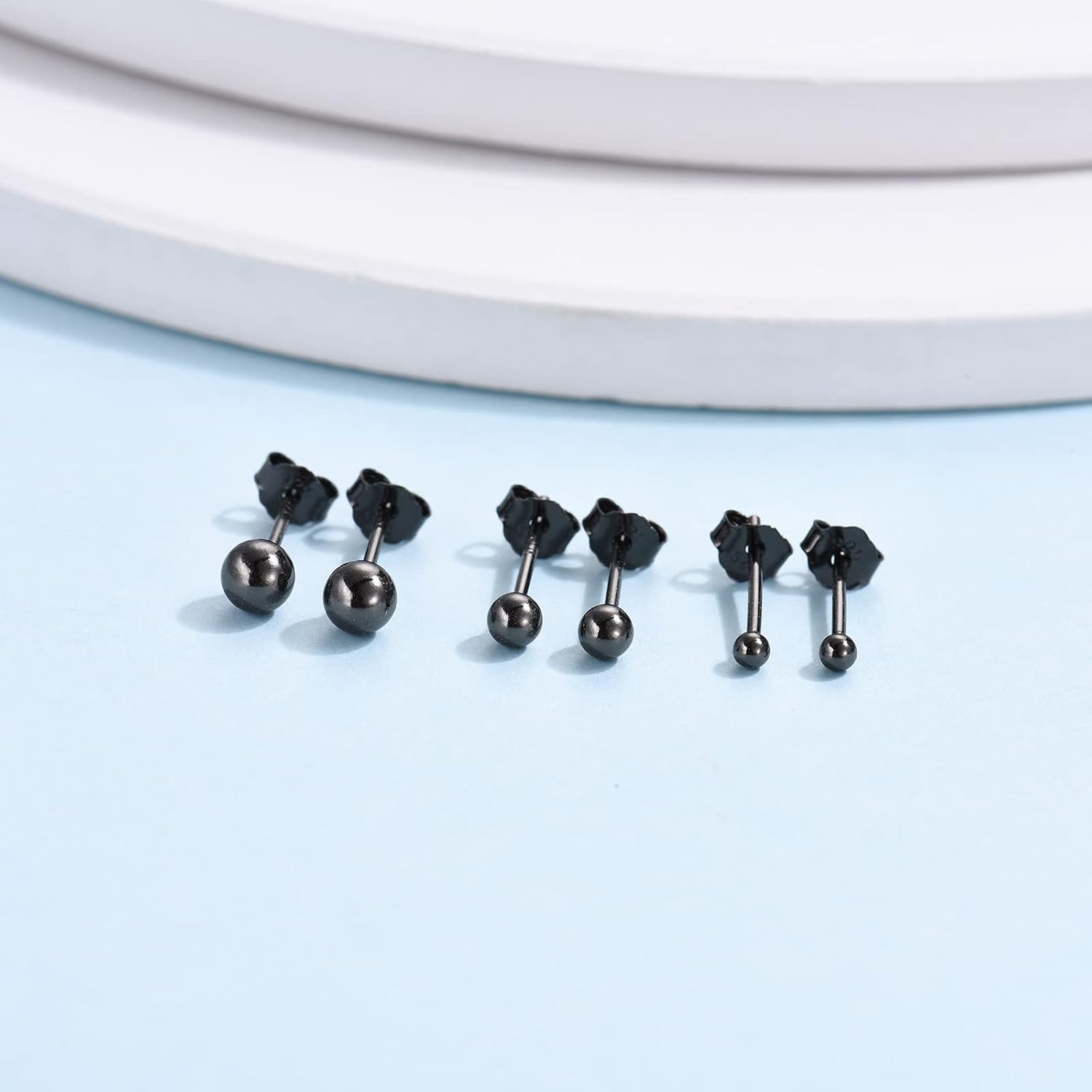 EPIRORA Sterling Silver Stud Earrings for Women- 3 Pairs Tiny Ball Stud Earrings Round CZ Cubic Zirconia Earrings Pearl Earrings Set Cartilage Small Tragus Earrings(2mm,3mm,4mm) - Image 6