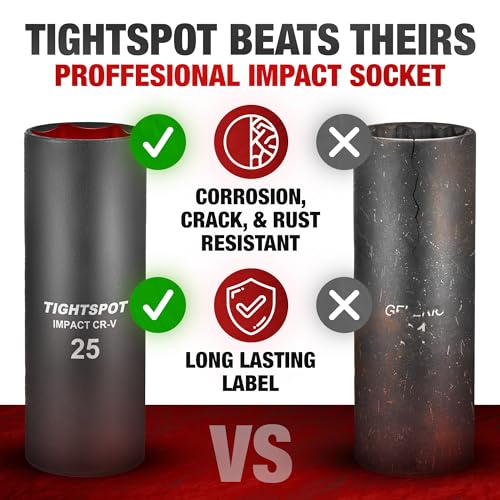 Image of TIGHTSPOT 1 /2 inch Dr 25 mm Deep Socket, Anti-Round 6-Pt, CRV Steel
