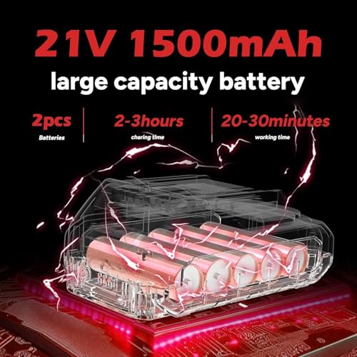 Cortadora de césped eléctrica inalámbrica, desbrozadora inalámbrica con 2 baterías y 4 Cuchillas, Recortar Malas Hierbas, césped Exterior y Ramas pequeñas, Decespugliatore Elettrico - imagen 3