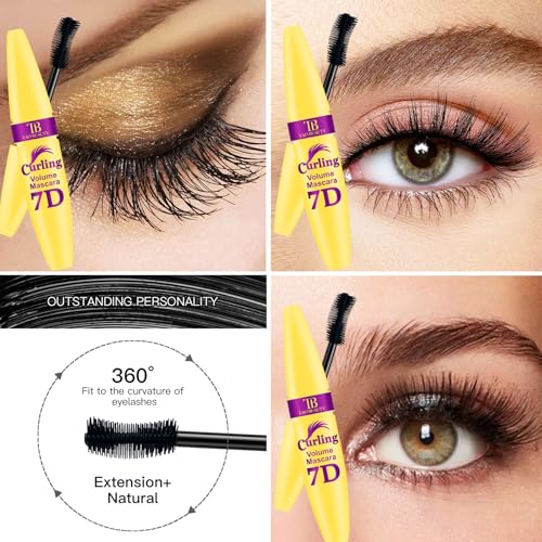 Image of 7D Fiber Lashes Waterproof Volumizing Mascara, Lengthening & Waterproof, Smudge-Resistant, Long-Lasting Formula (Black)