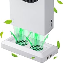 Cooling Fan Compatible with Series S Stand Dual Purpose Cooling Fan Cooler System Dock Station Accessories with 2 Extra USB Ports