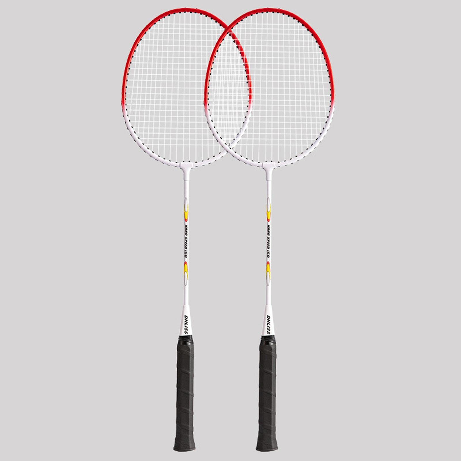2 Stück Badminton Schläger Set mit Langlebigem Eisenlegierung Material Leicht zu Tragen für Eltern-Kind Spiele Sporttraining Schulveranstaltungen